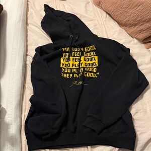 Deion Sanders “well off” Black Hoodie with Yellow Print
